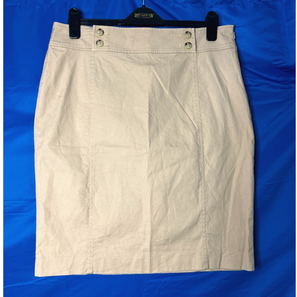 Lauren Ralph Lauren Womens Tan Pencil Skirt Sz 12 Classic Minimalist Capsule